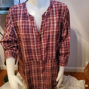 Ellos 5x Cranberry & Orange Flannel Babydoll